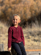 JAYDEN Burgundy Knitted Polo