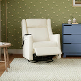 Kiwi Deluxe Power Recliner and Swivel Glider with Heat and Massage in Performance Ivory Boucle
