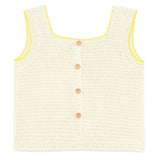 BONTON Citron Heart Pocket Crochet Vest