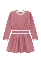dusty pink long sleeve club dress