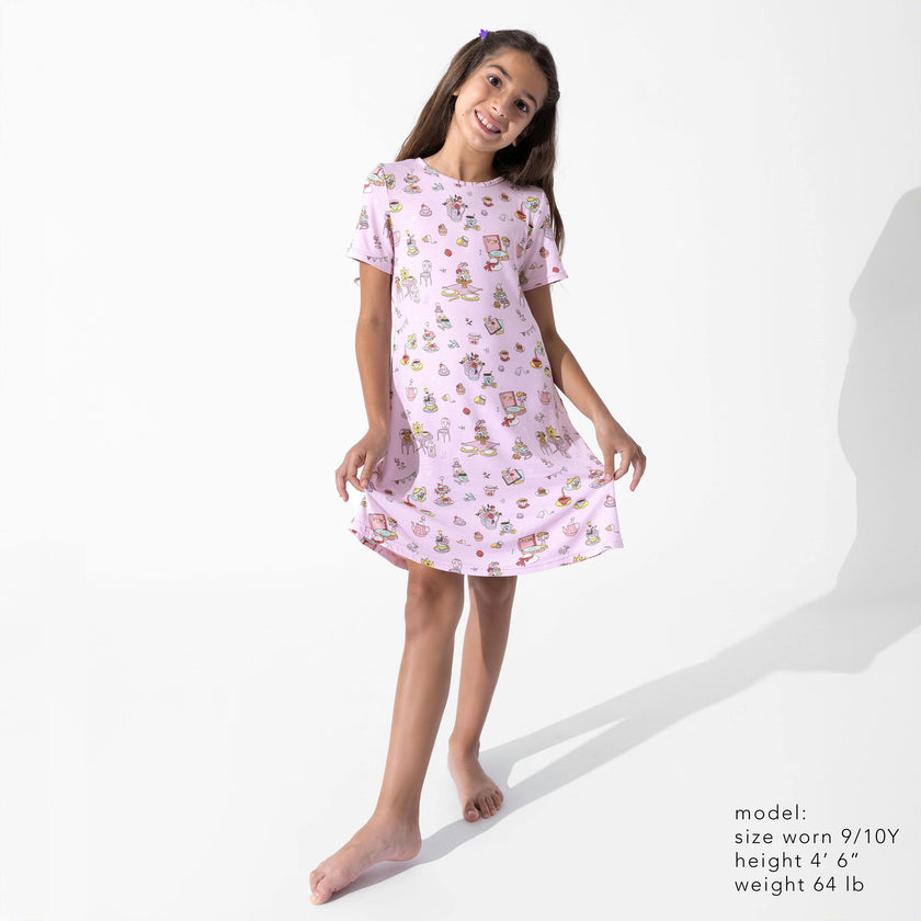 Tea Party Bamboo Girls' Short Sleeve Dress