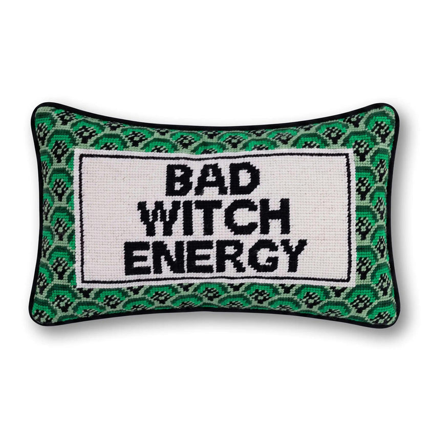 Bad Witch Energy Needlepoint Pillow
