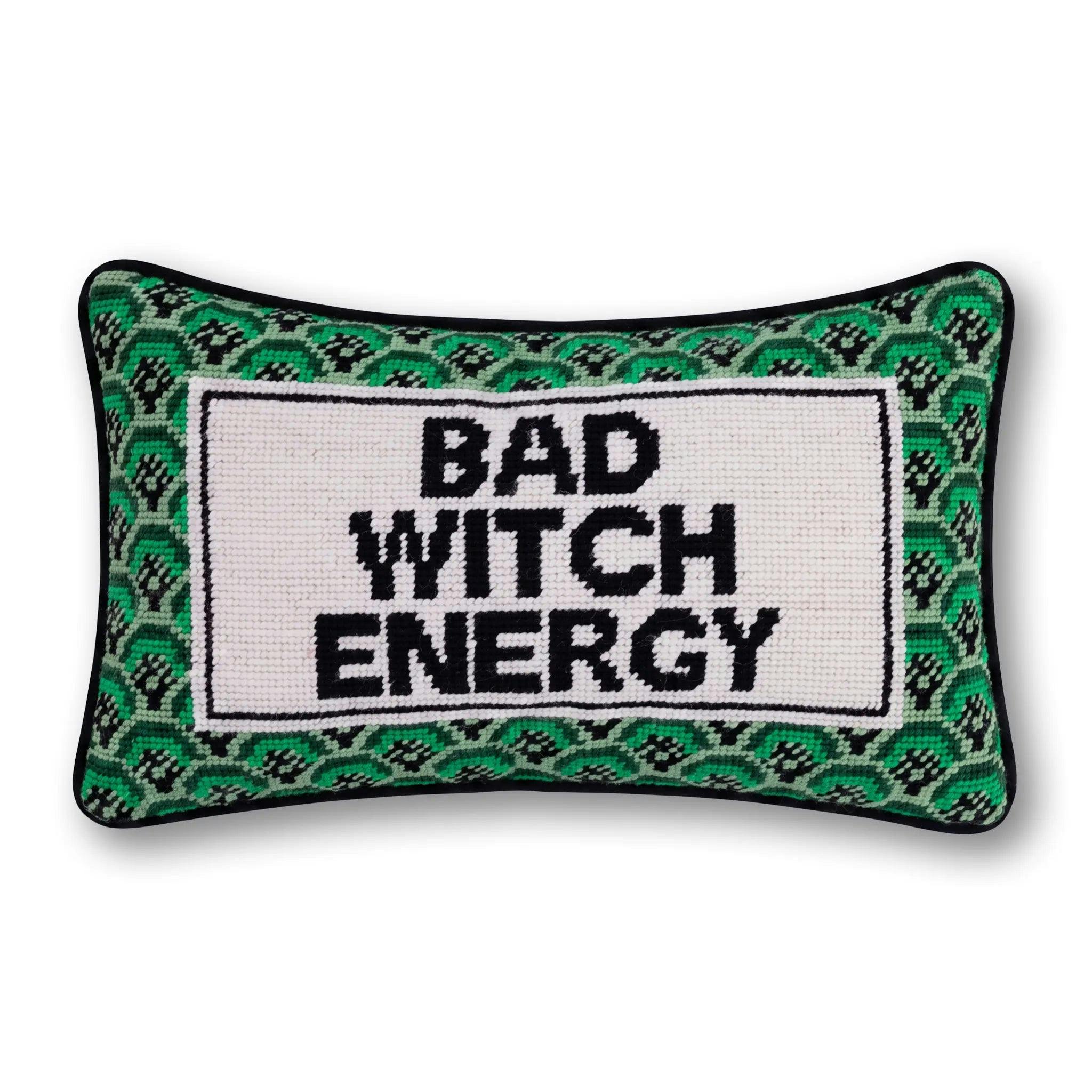 Bad Witch Energy Needlepoint Pillow