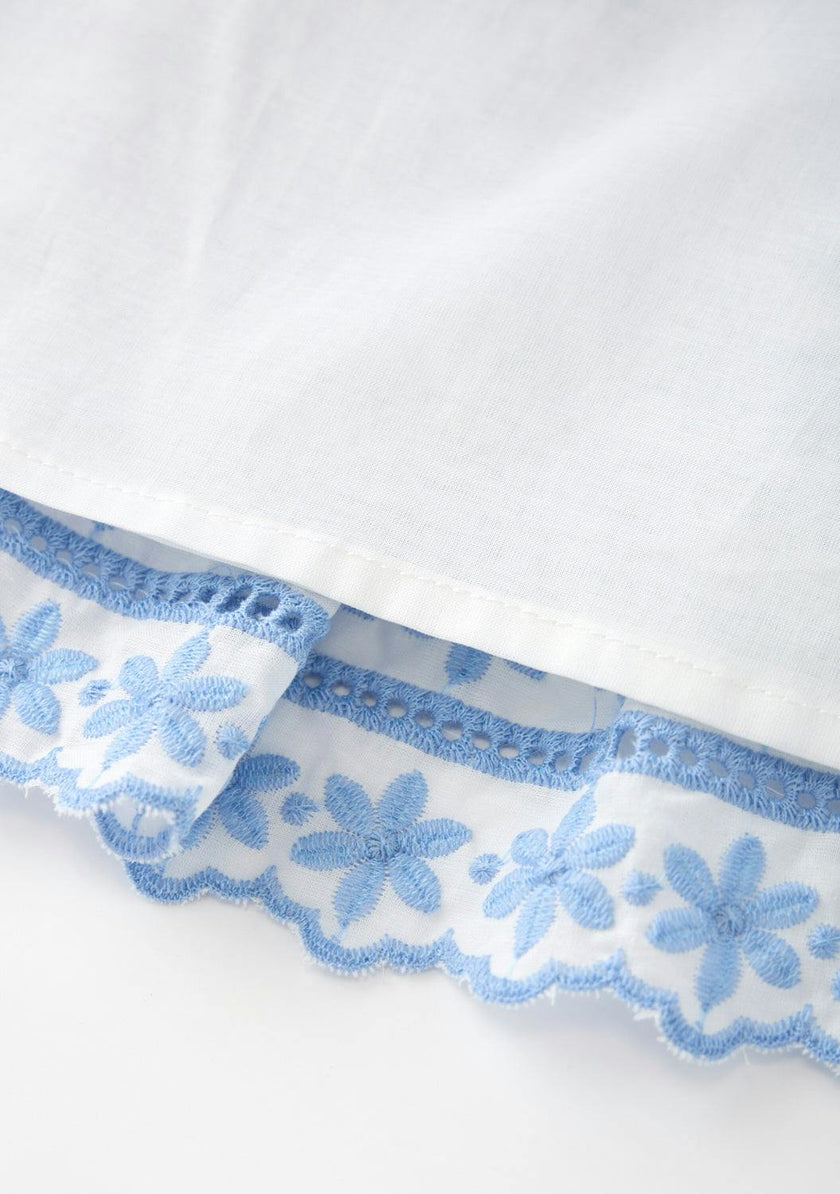 Odessa Frill Embroidered Maxi Skirt