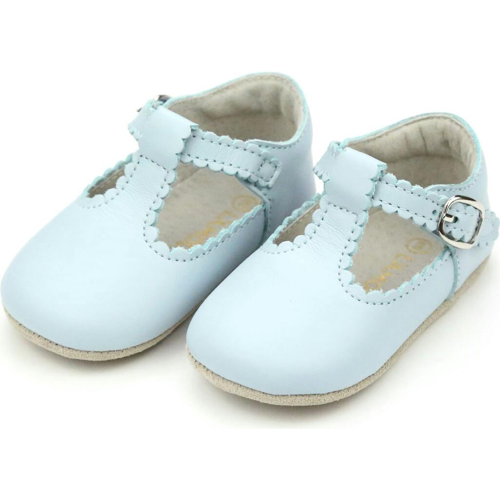 Elodie Girls Scalloped T-Strap Mary Jane Crib Shoe (Infant)
