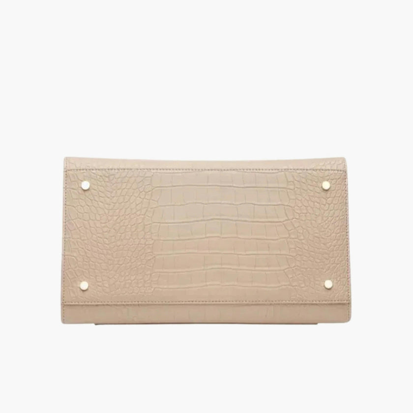 Large, Insulated, Chic Lunchbox, Cream Croc