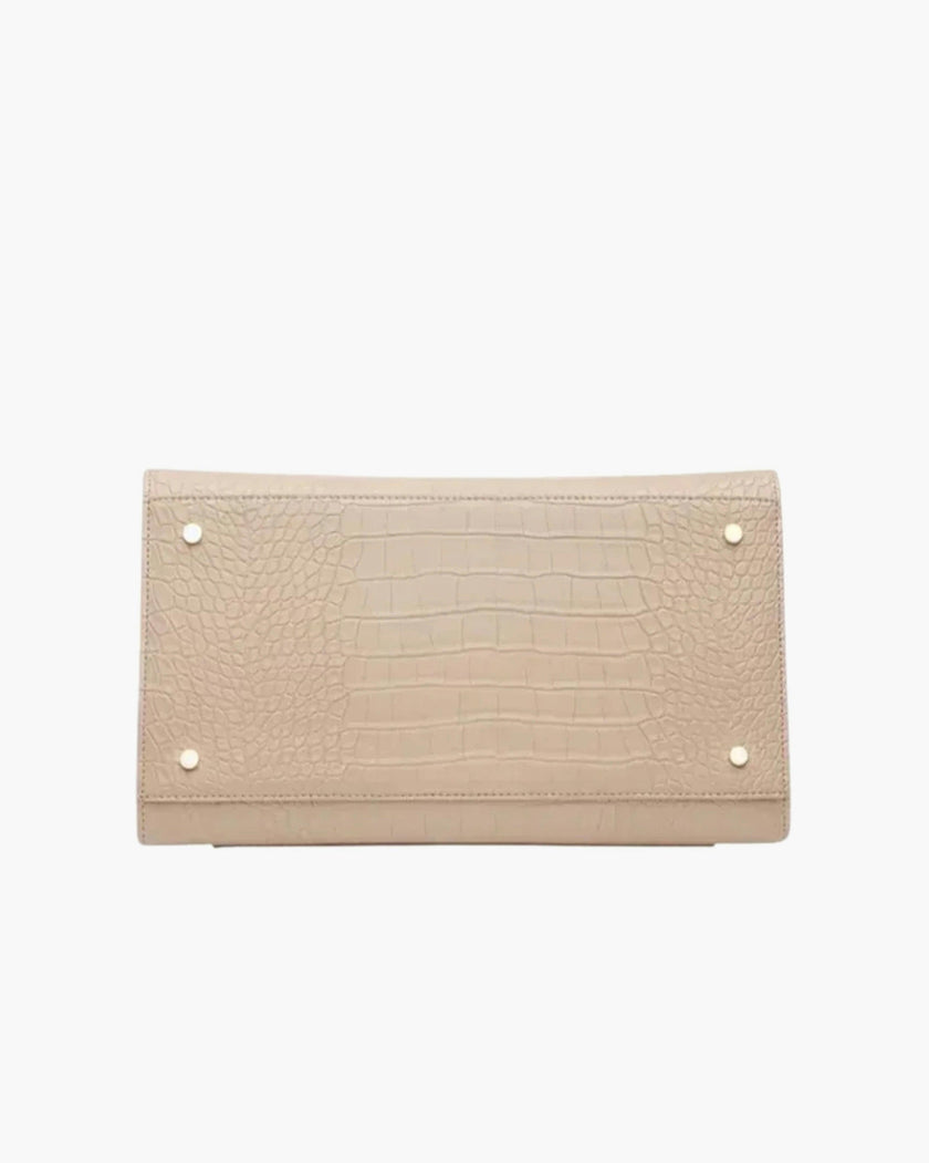 Large, Insulated, Chic Lunchbox, Cream Croc