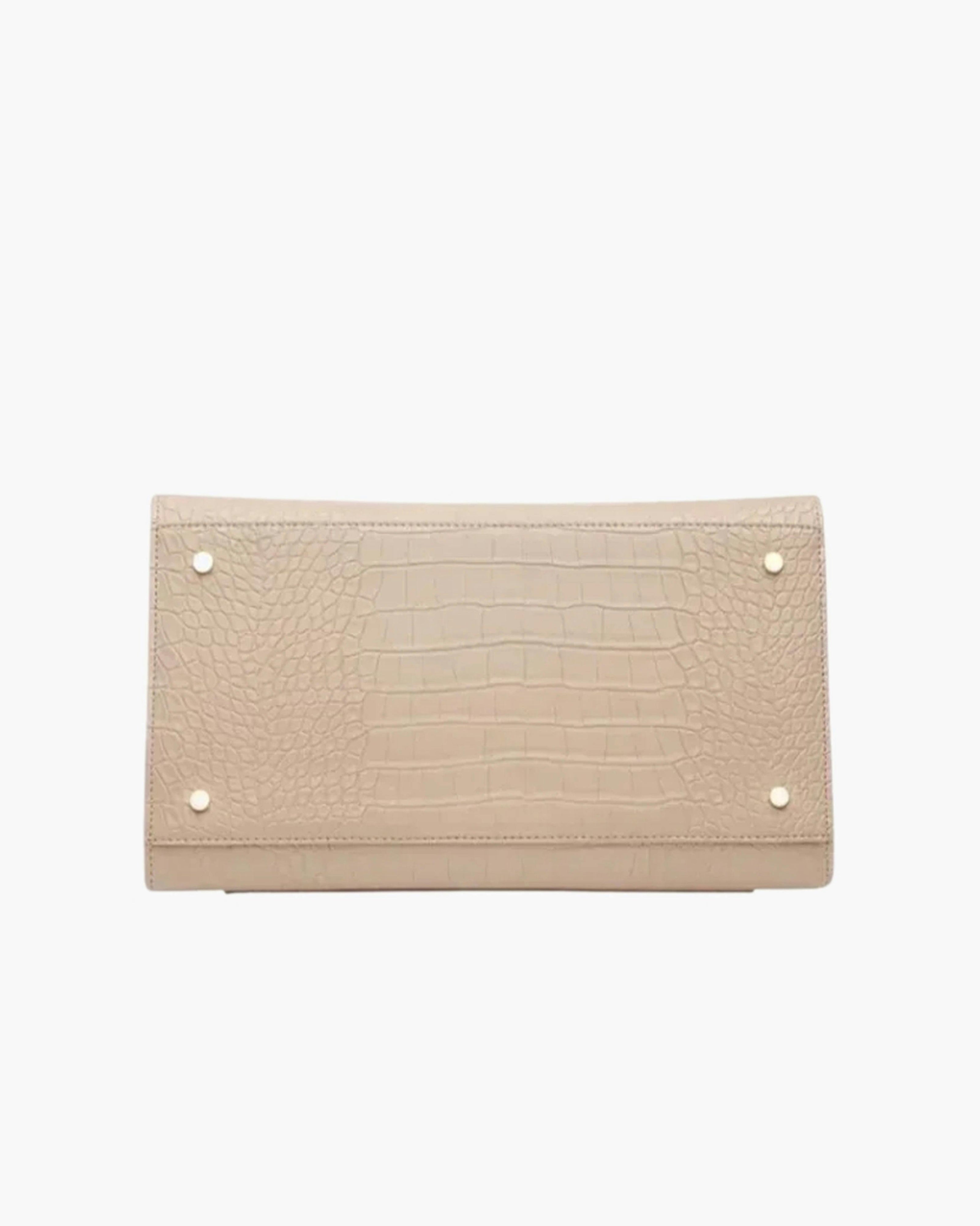 Large, Insulated, Chic Lunchbox, Cream Croc