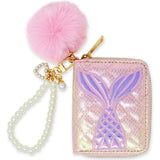 Mermaid Tail  Wallet with Pom-Pom & Pearl Strap
