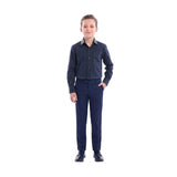 Navy Dotted Print Dress Shirt