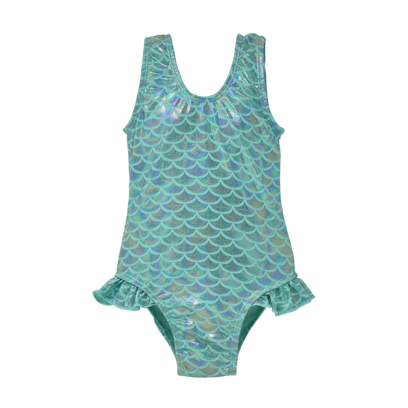 UPF 50+ Delaney Hip Ruffle Swimsuit - Fairy Tale Scales