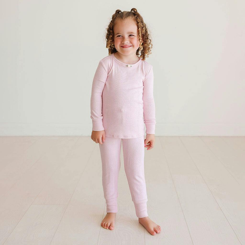 Icing Pink Pointelle Rosette Classic Pajama Set