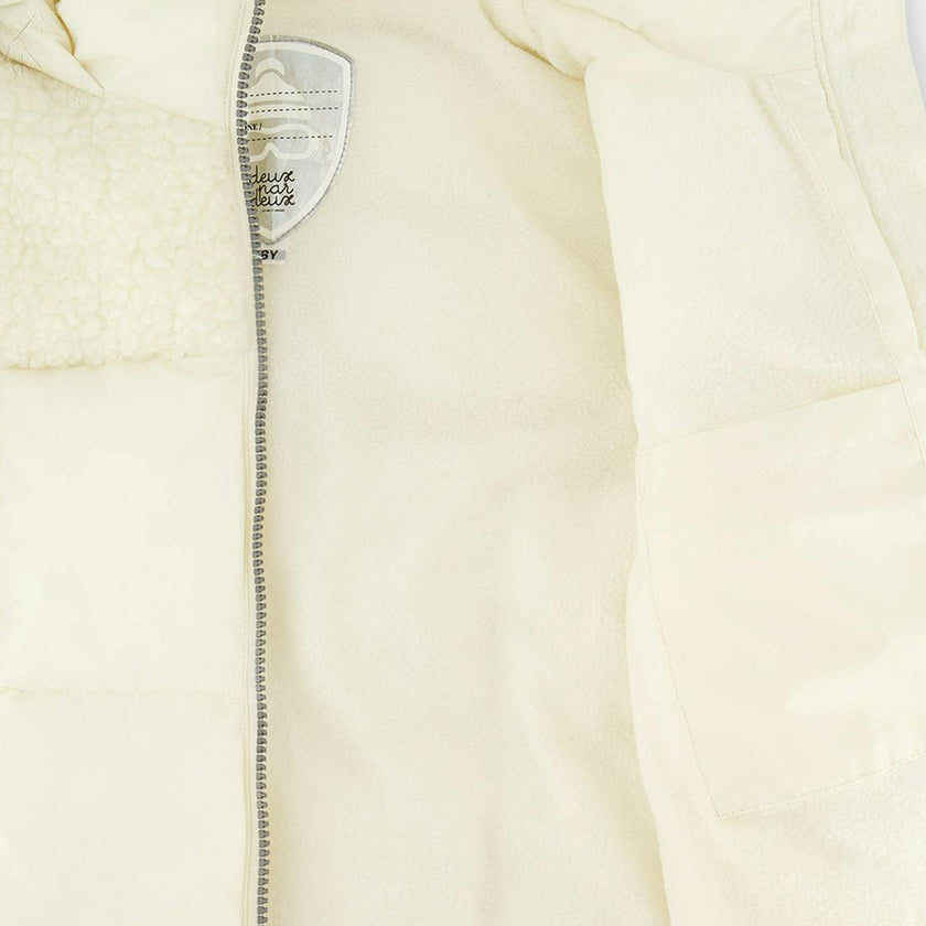 Long Winter Puffer Coat Off-White