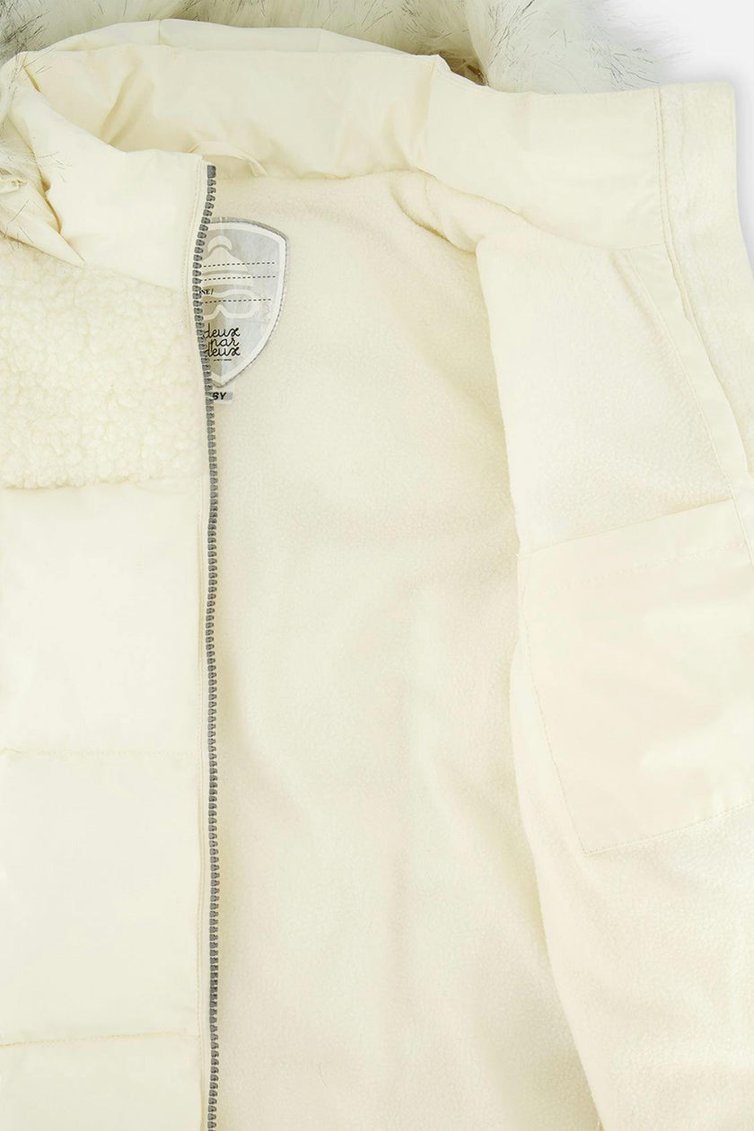 Long Winter Puffer Coat Off-White