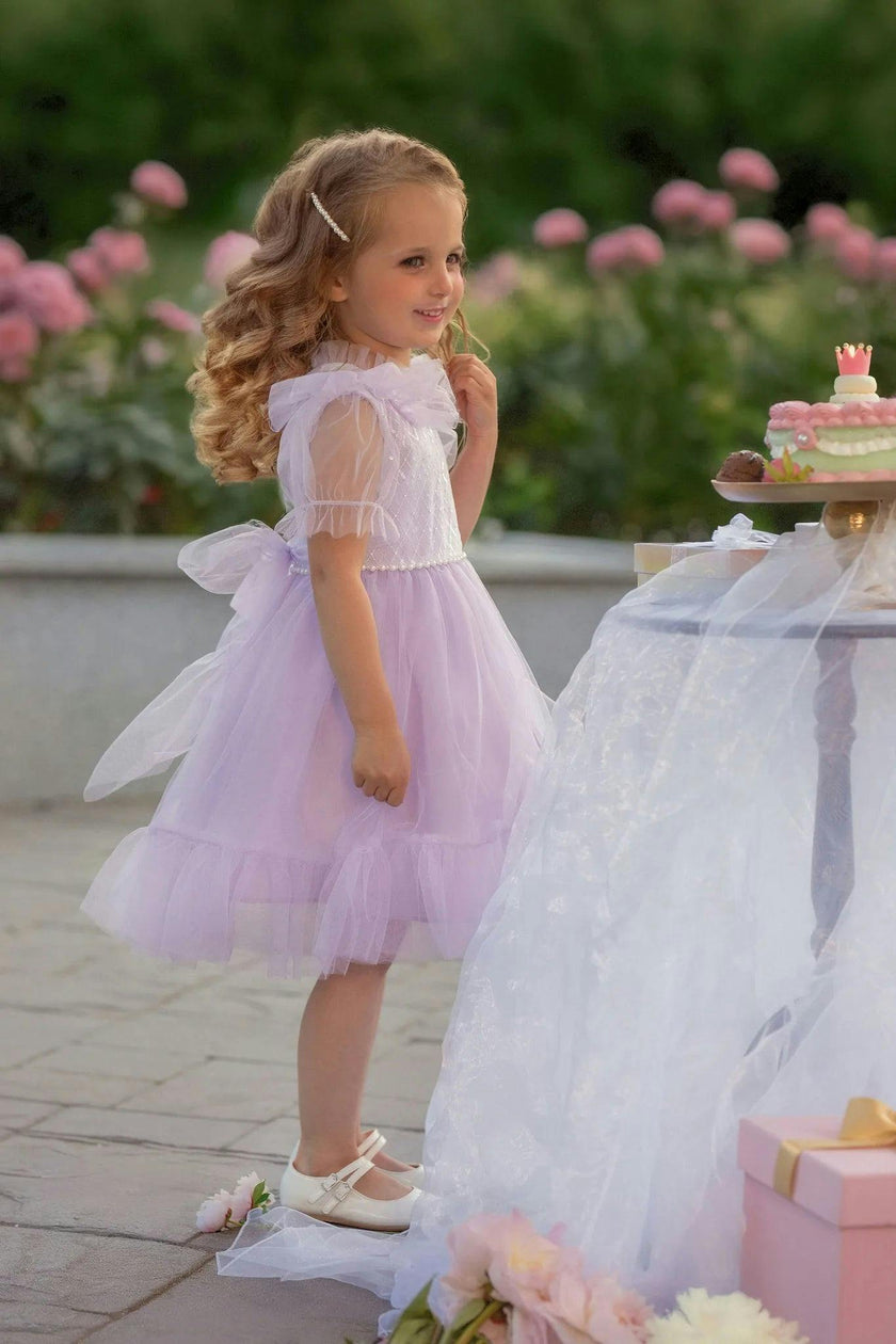 Dreamy Lilac Princess Tulle Birthday Dress for Girls