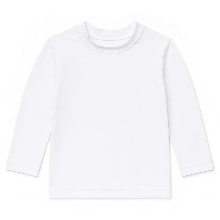 White Long Sleeve Rashguard with UPF 50+