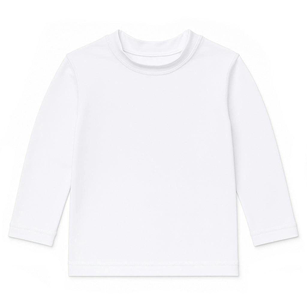 White Long Sleeve Rashguard with UPF 50+