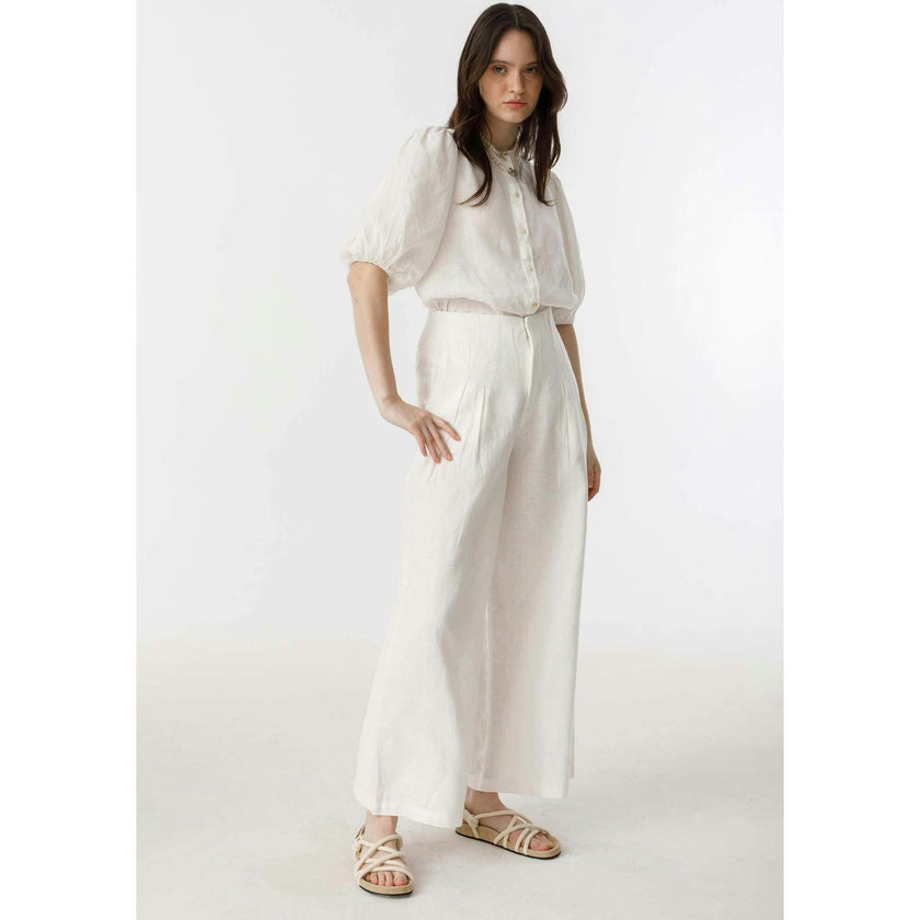 Culotte Linen Pants - Off White