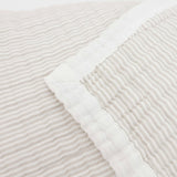 Organic Cotton Muslin Quilted Throw - Sand Stripe