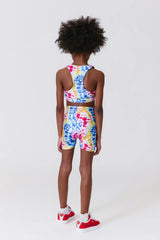 Girls Hi-Shine Booty Shorts in Starburst Tie Dye