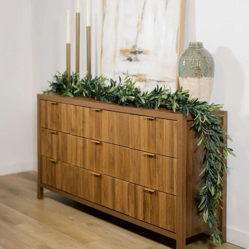 9' Artificial Olive Leaf Garland