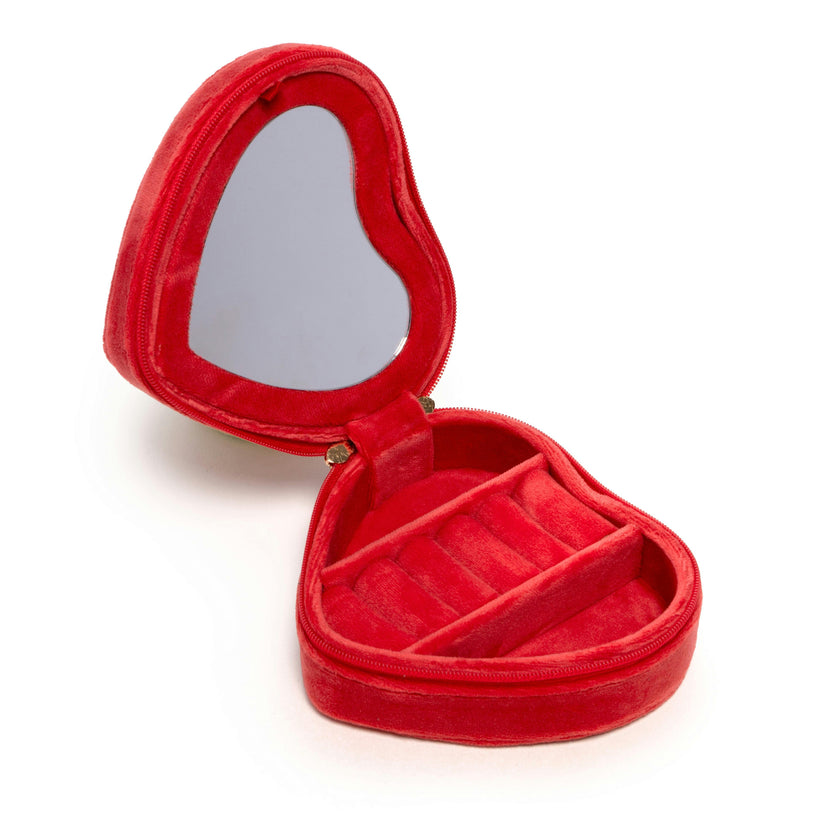 Heart Rose Jewelry Zip Case