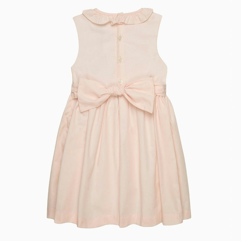 Sleeveless Willow Rose Hand Smocked Dress in Peach
