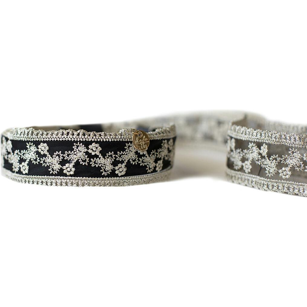 Anna Lace Tie-Back Headband Black