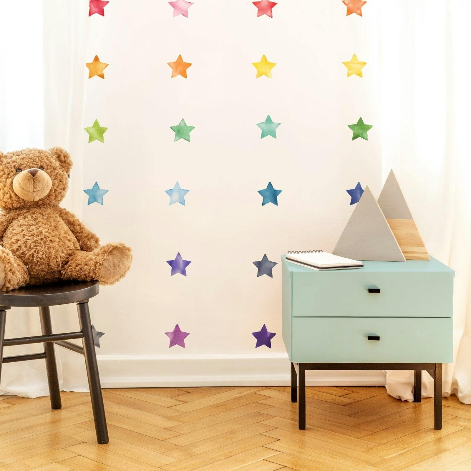 Watercolor Stars • Rainbow • Small • Peel-and-Stick Wall Decals