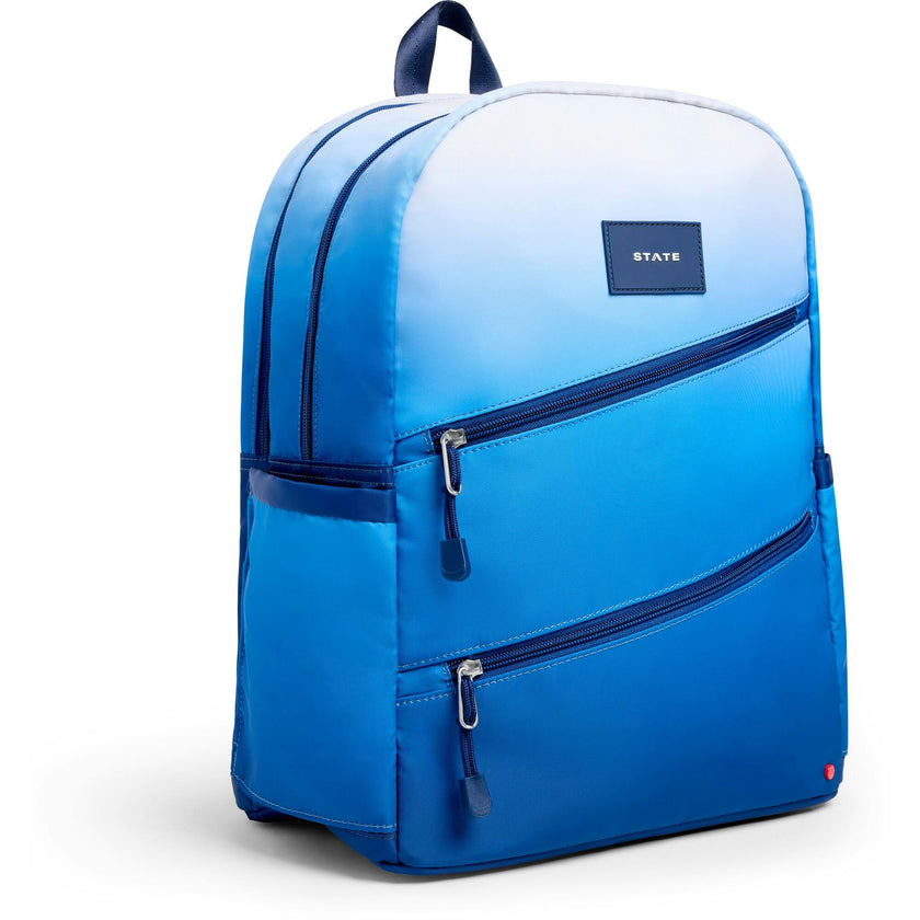 Kane Double Pocket Backpack, Blue Gradient Diagonal Zipper