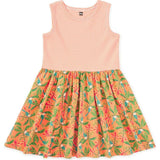 Print Mix Tank Skirted Dress, Yellow