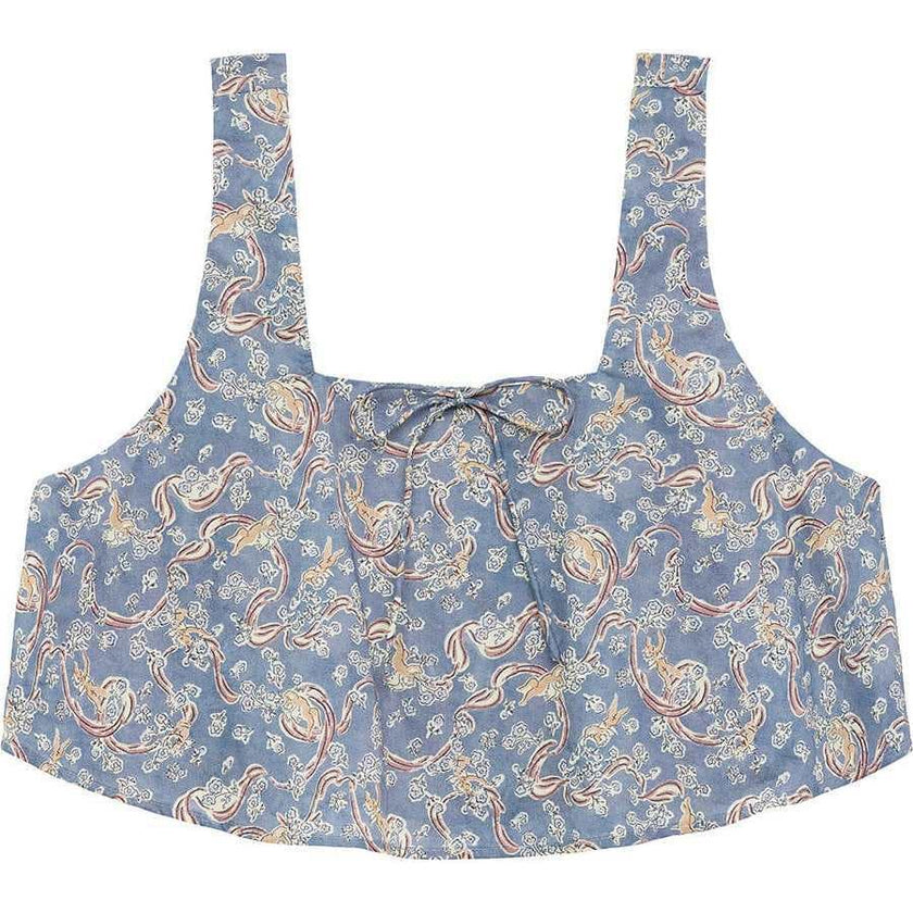 Women's Floral Print Square Neck Sleeveless Crop Top