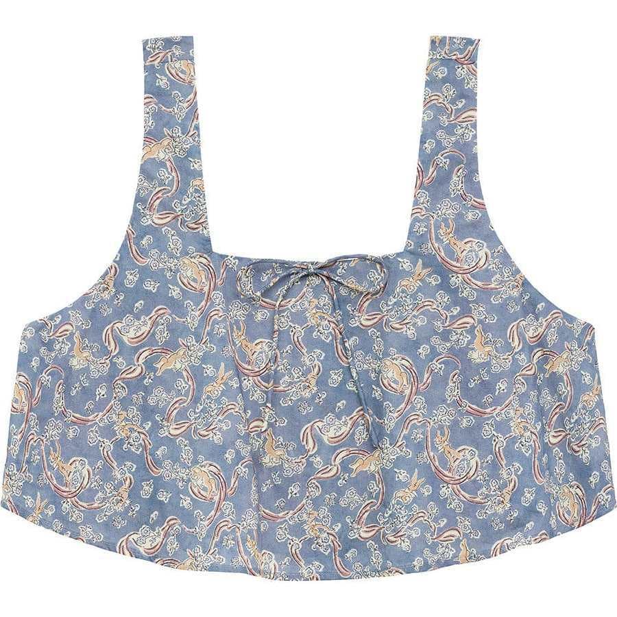Women's Floral Print Square Neck Sleeveless Crop Top