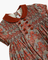 Leopolda Dress Rust Blue Liberty