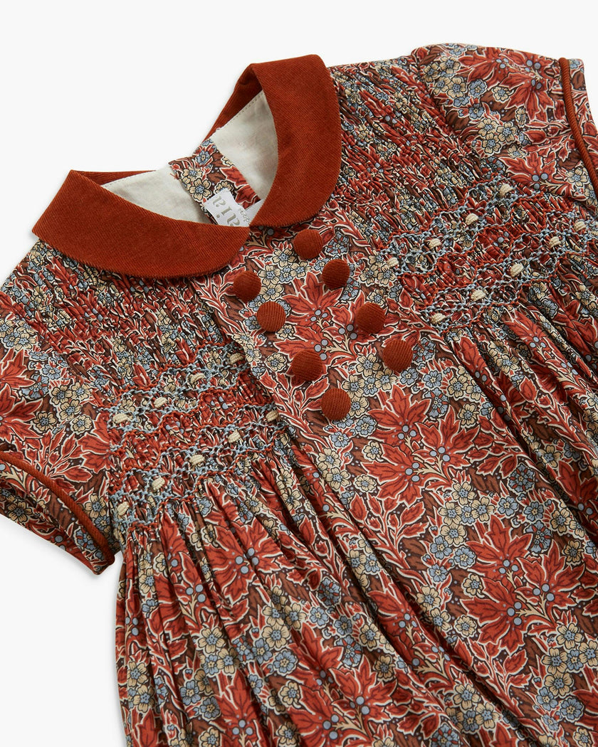 Leopolda Dress Rust Blue Liberty