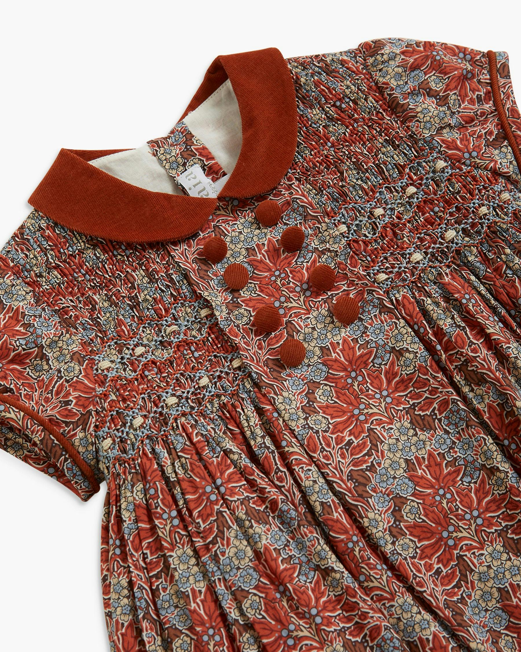 Leopolda Dress Rust Blue Liberty