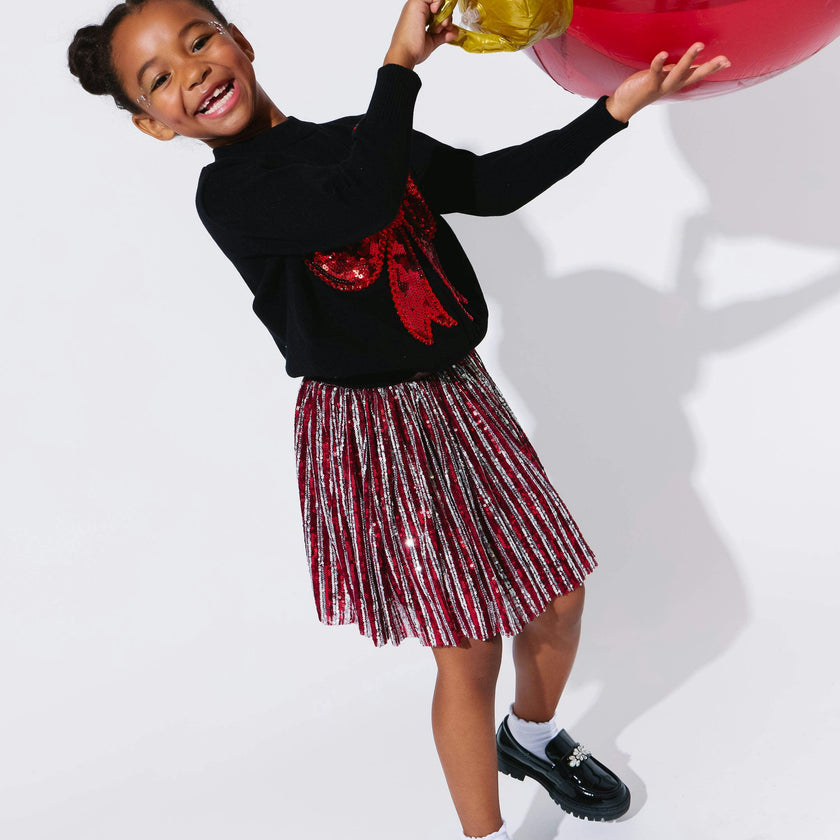 Candy Cane Sequin Striped Skirt