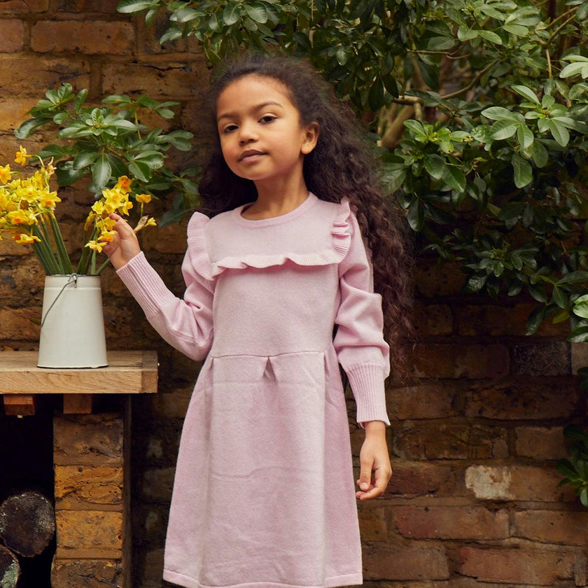 Ruffled Bib Dress| cashmere/ merino