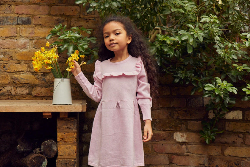 Ruffled Bib Dress| cashmere/ merino