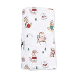 Winter Sports Dogs Pink - Swaddle Blanket