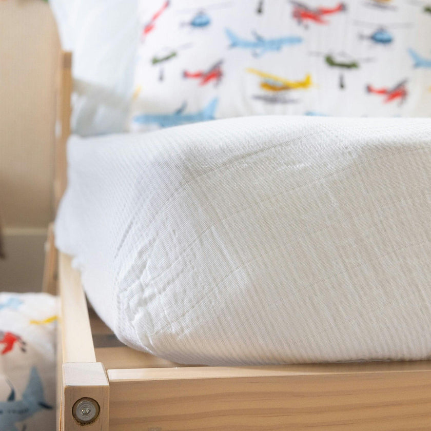 Cotton Muslin Toddler Bedding 3 Piece Set - Air Show