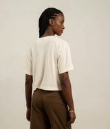Womens Relaxed Crop Tee - Pigment Dye Jersey - Bone
