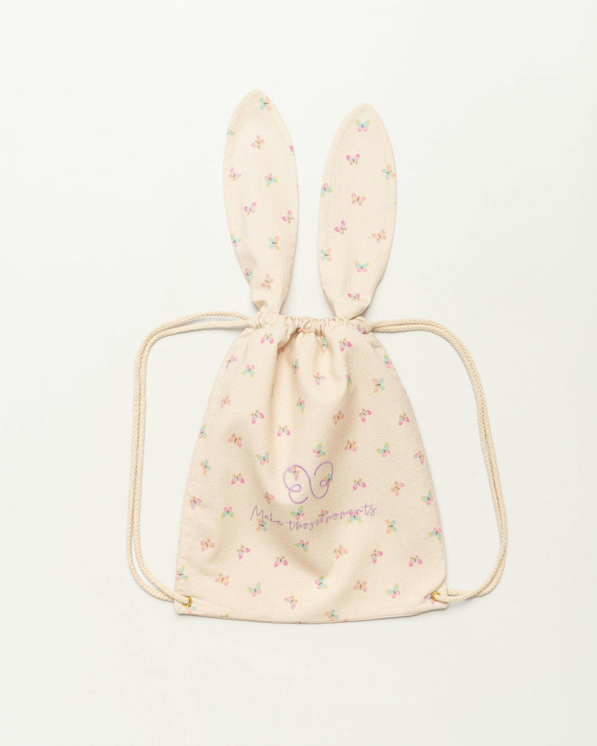 Bunny Drawstring Backpack - Butterflies