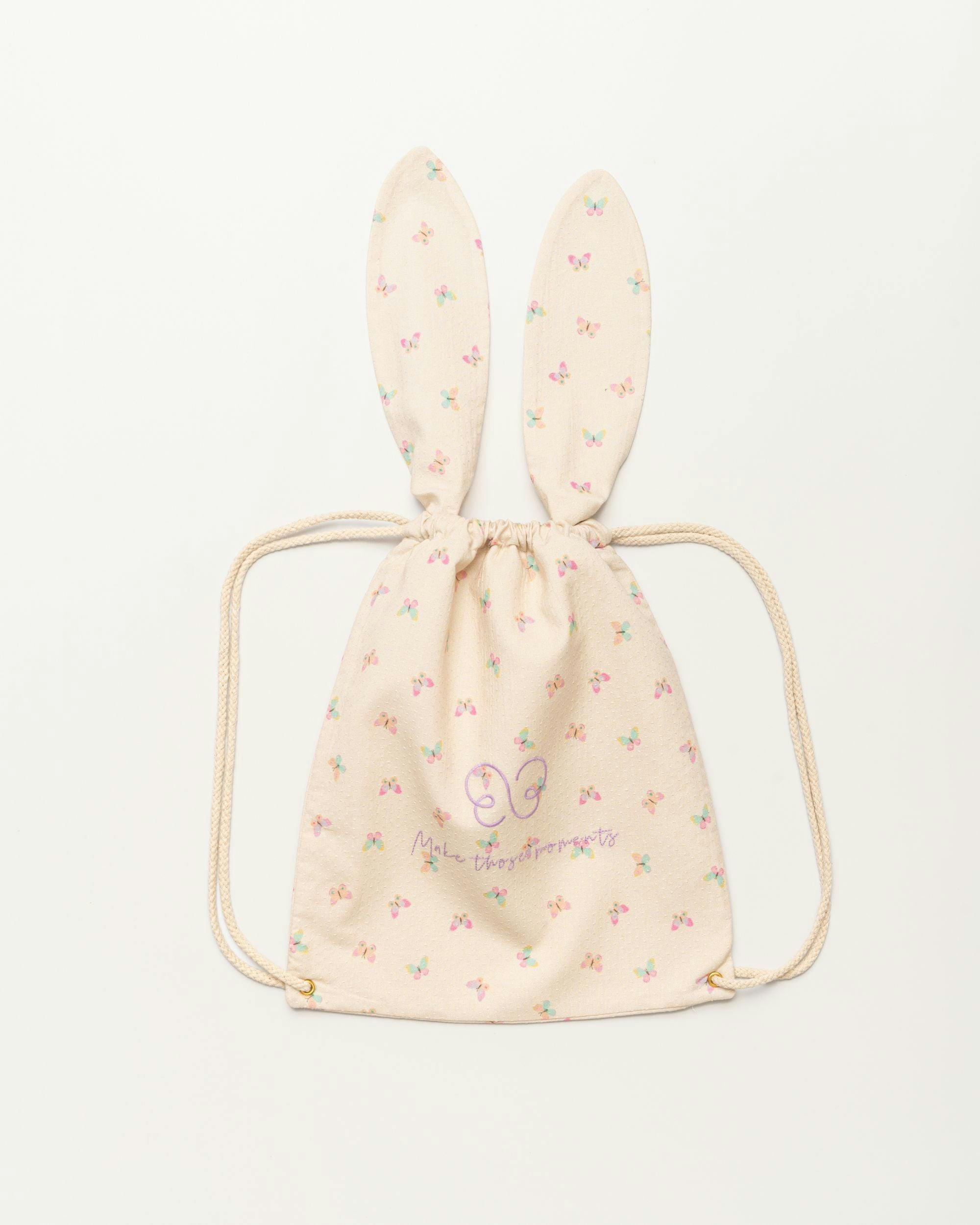 Bunny Drawstring Backpack - Butterflies