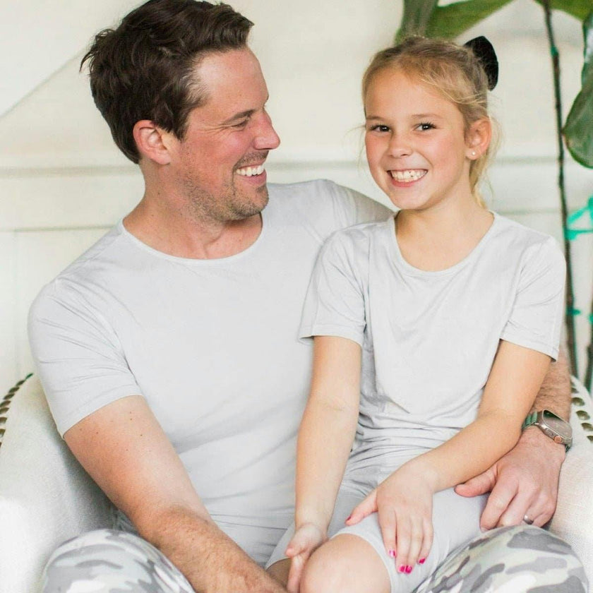 Cloud Grey Bamboo Kids Pajama Short Set