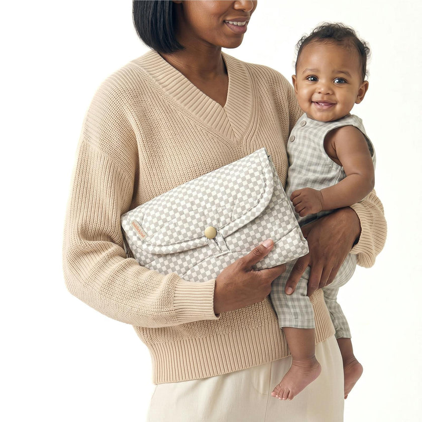 Portable Mini Maven Changing Clutch | Check, Oat | Toddlekind