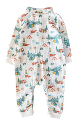 Happy Camper Teddy Buttondown Romper