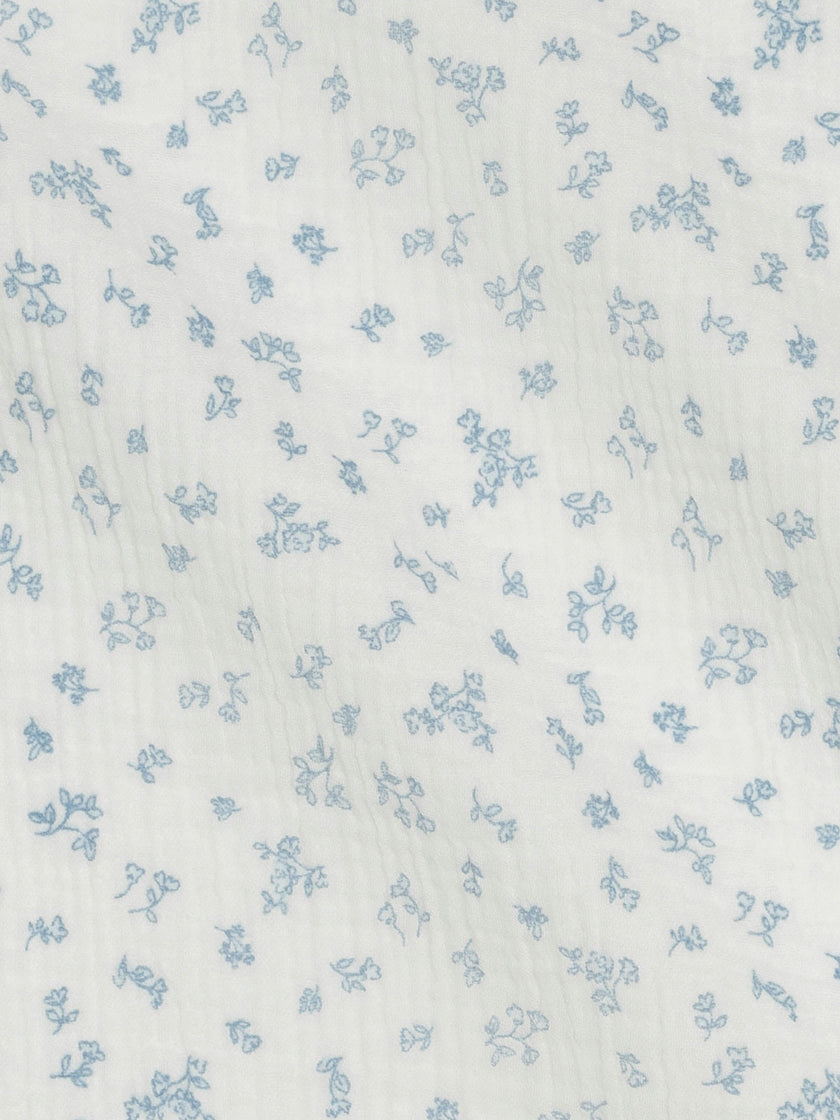 Muslin Swaddle Blanket - Rosebay Floral / Coconut + Sea