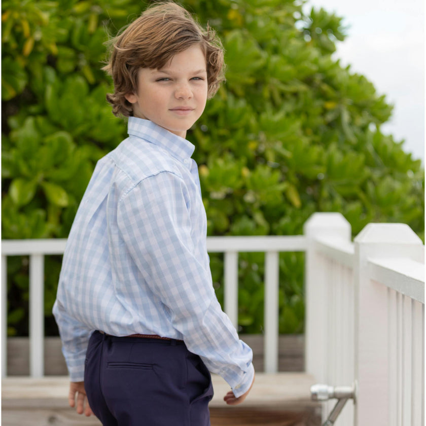 Bennett Button Down in Bailey's Bay Blue Gingham