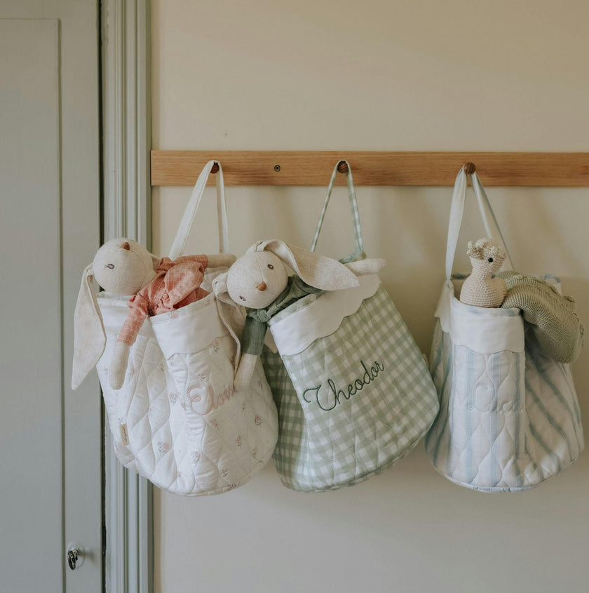 Quilted Storage Basket - Seaside Stripe